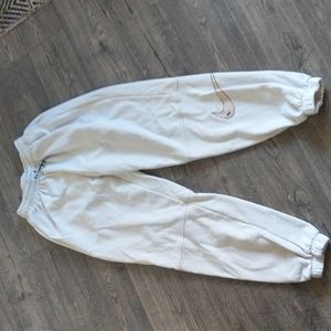 nike oversized cream joggers